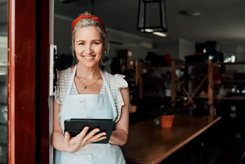 Cafe Employee with tablet