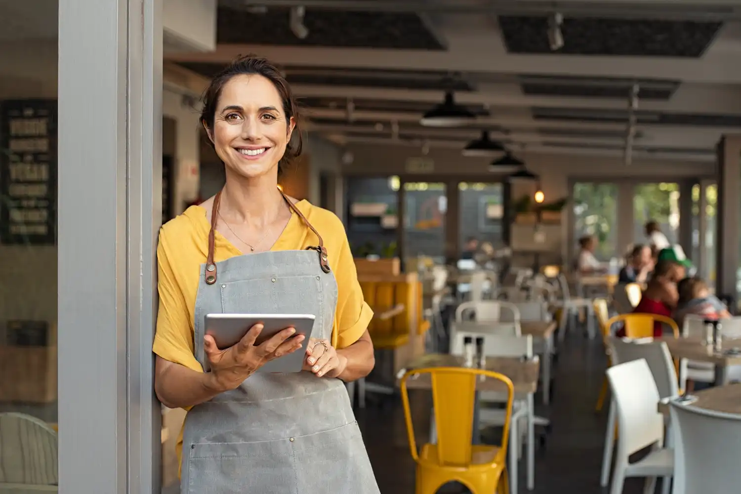 Small Business Owner using technology